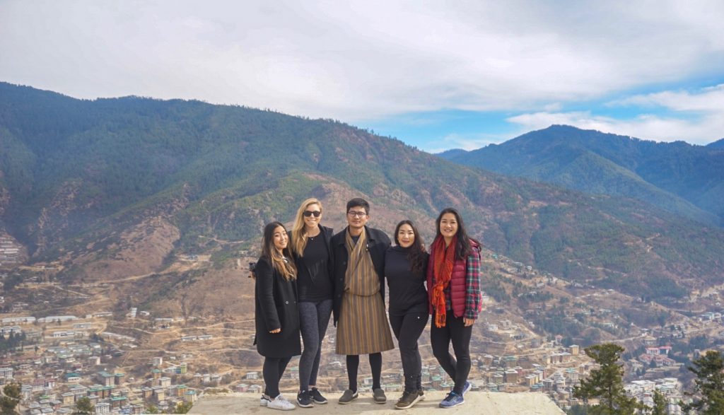 Bhutan scenic view in front of Sitting Buddha Monument